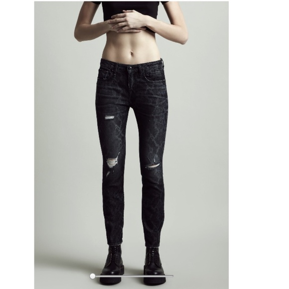 R13 Denim - R13 Alison Skinny - Callen Snake Print w/ Rips